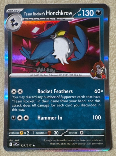 Team Rocket's Honchkrow 127/217 Me: Ascended Heroes Holo
