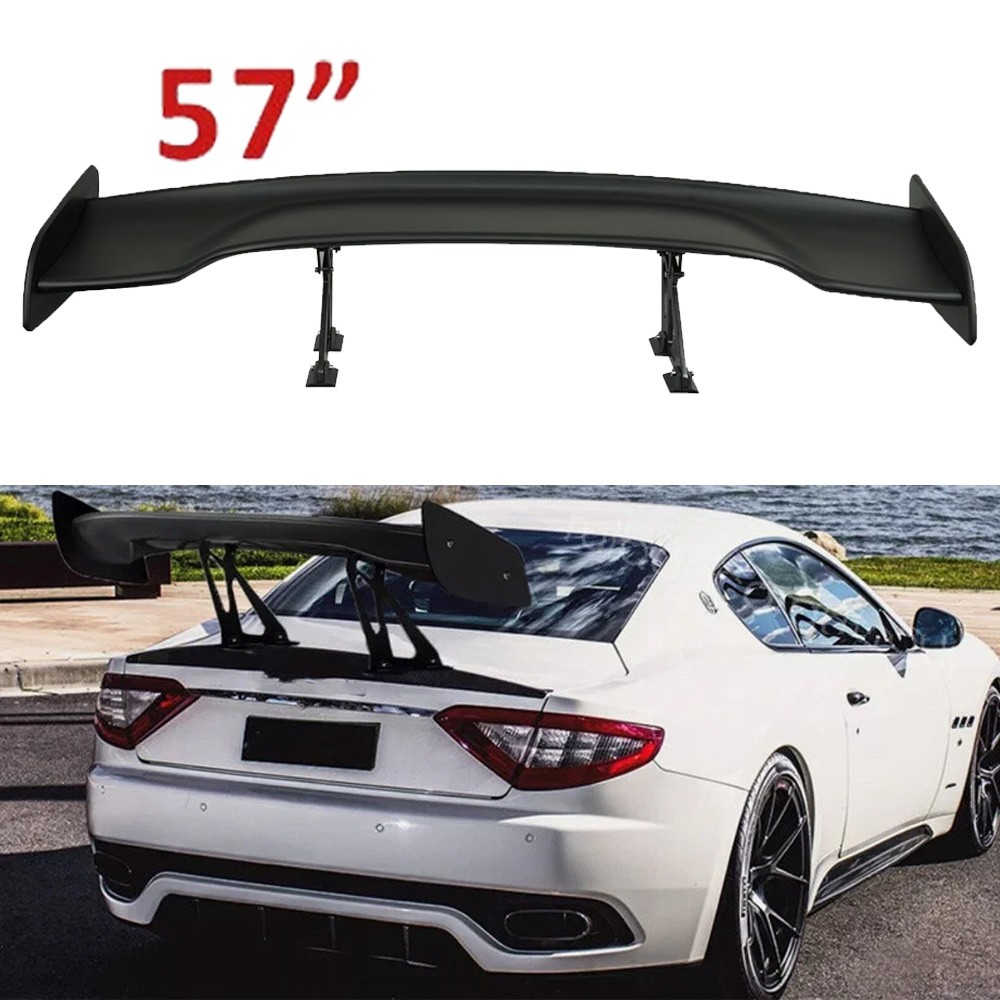 Rear Car Trunk Spoiler Lip Wing Matte Black Color For Maserati Gran Turismo