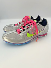 Nike Rival MD Track Field Racing Cleats Sneakers Women's 8.5 Silver 468650 034