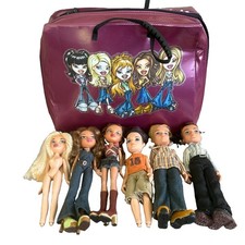 Vintage 2001-2003 Bratz MGA Lot Of 6 Dolls  Travel Case