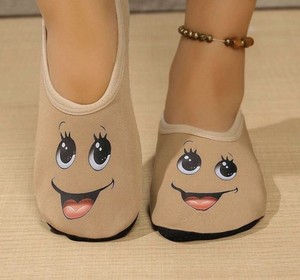 Smiley Face Slippers Fuzzy Fluffy Cute House Home Shoes Memory Foam