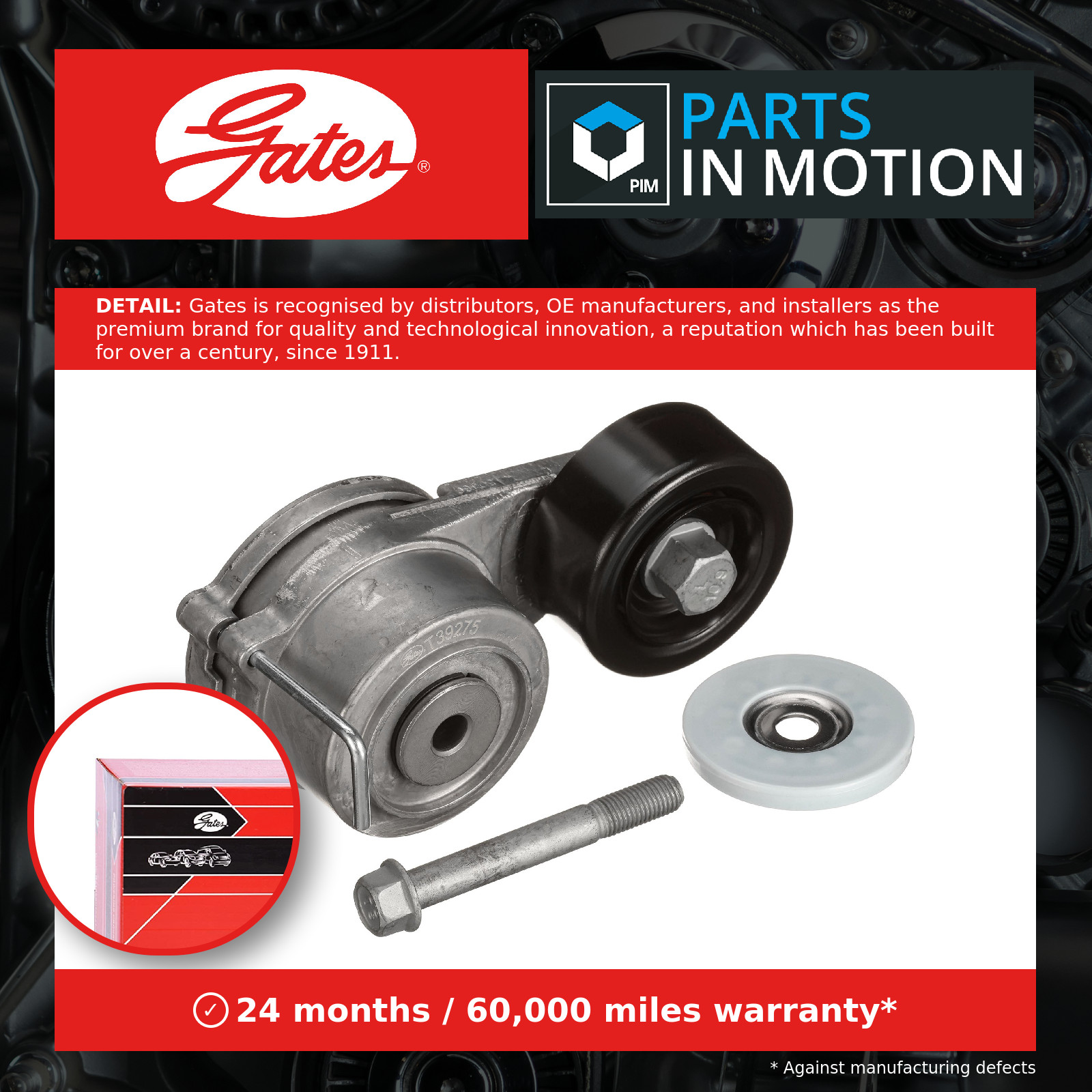 GATES Tensioner Pulley HYUNDAI,KIA,GENESIS T39275 252812F002,252812F000,252812F001 Tensioner Pulley, v-ribbed belt 252812F002,252812F000,252812F001 - Image 19