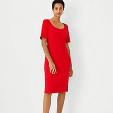 ANN TAYLOR NWT Scoopneck Sheath Dress 4 4/6  149 Jubilee Red