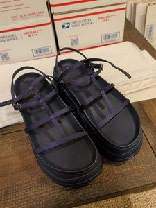 Women's Blue Platform Zara Sandals 38 (7.5)