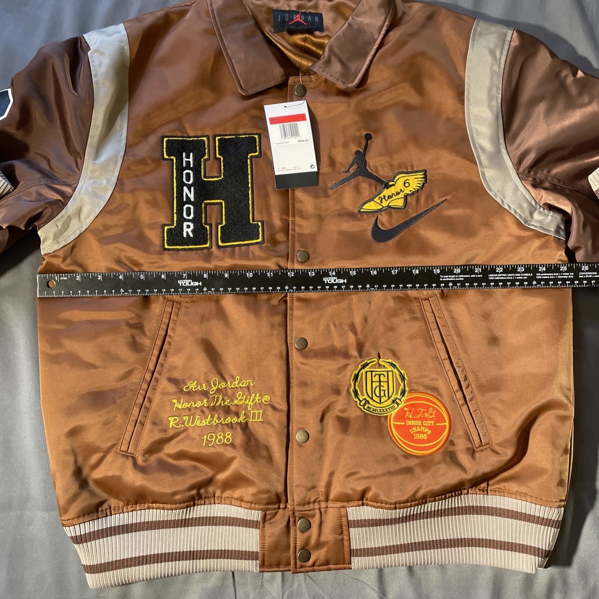 Nike Air Jordan X Honor The Gift Varsity Jacket Brown DX6243-204