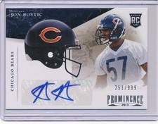 2013 PANINI PROMINENCE JON BOSTIC ROOKIE CARD AUTOGRAPH 251/999 #208