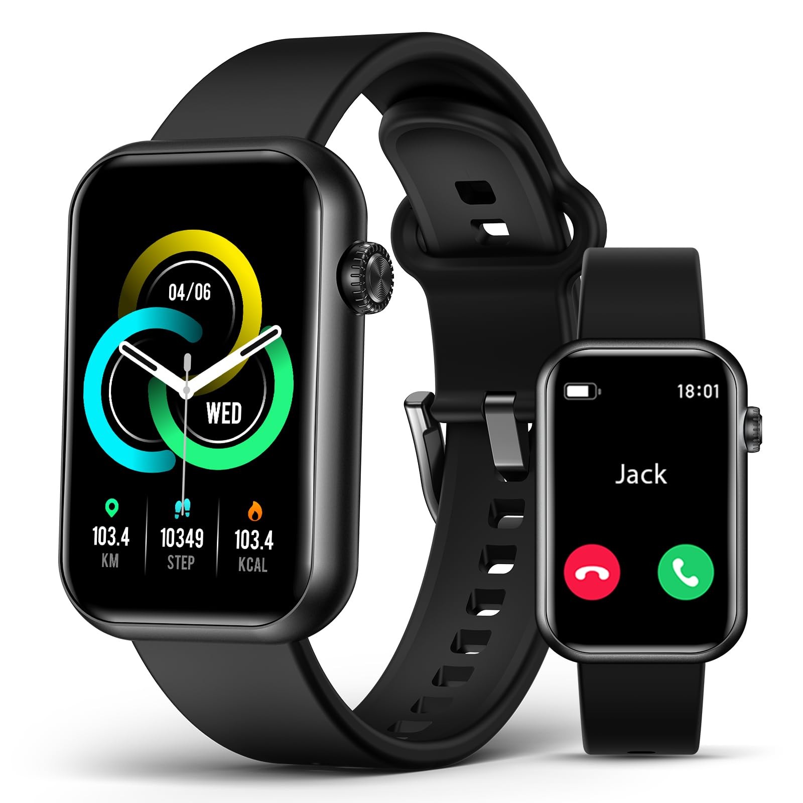 Smart Fitness Watch with Heart Rate SpO2 Blood Oxygen & Call Features