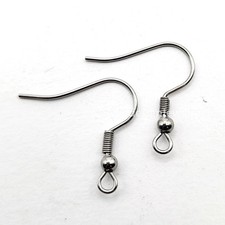 Stainless Steel French Ear Wires 20mm with Coil  3mm Ball   20pcs Hooks