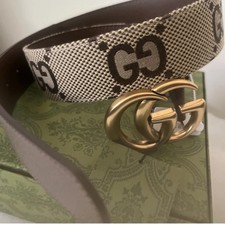 Gucci Monogram Jacquard Buckle Belt Size 110/44  For Man