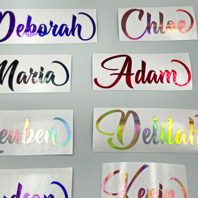 Individueller schillernder Vinyl-Namensaufkleber - personalisierter Wortaufkleber - Namensetikett