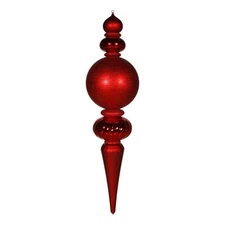 Vickerman 62" Plastic Shiny/Matte and Glitter Final Ornament in Red