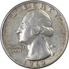 1962 Washington Quarter Circulated Silver 25c Coin Collectible