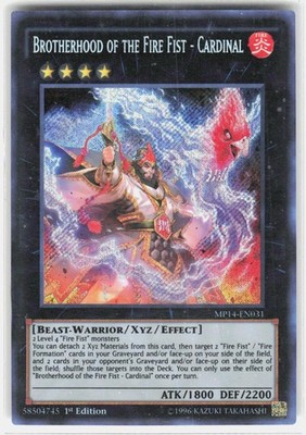 Brotherhood of the Fire Fist - Cardinal MP14-EN031 2014 Yugioh 1st Ed NM