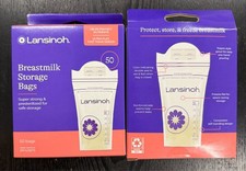 LANSINOH Breastmilk STORAGE BAGS Super Strong Presterilized 50 Bags SEALED