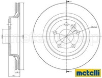 2X Bremsscheibe Metelli 23-1273C 2 Bremsscheiben Hinterachse Hinten FüR Volvo