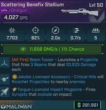 Borderlands 4 STELLIUM CORROSIVE 20k BEAM TOSSER PS5/XBOX/PC