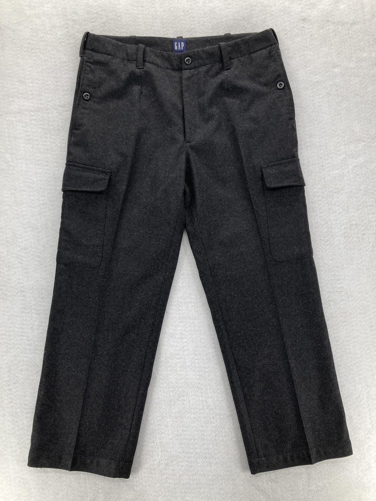 Mens 36x30 Charcoal Gray Wool Blend Lined Dress 90s Y2k