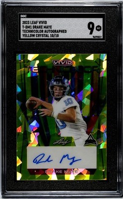 2023 LEAF VIVID AUTO TECHNICOLOR YELLOW CRYSTAL #T-DM1 DRAKE MAYE 10/10 SGC 9