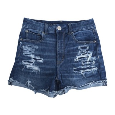 American Eagle Shorts 6 Curvy Hi Rise Shortie Blue Dark Next Level Stretch