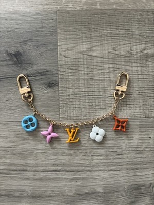 Louis Vuitton Bag 5 Charm Chain Fleur de Monogram Goldtone Detachable Unisex