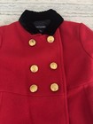 Vintage Polo Ralph Lauren Toddler Girls Red Wool Pea Coat Velvet Collar 12-24 M — photo 2