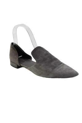 Vince Womens Leather Pointed Toe Slip On Flats Gray Size 7M