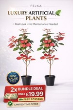 IKEA 2x FEJKA Artificial Potted Plants Realistic Greenery Decor