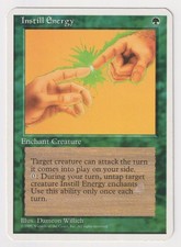 Miscut Instill Energy HP 4th MTG Magic Factory Error Misprint Alpha Cut Corners!