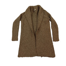 Joie Sweater Womens Small Brown Joy Boucle Wendi Cardigan Open Front Long