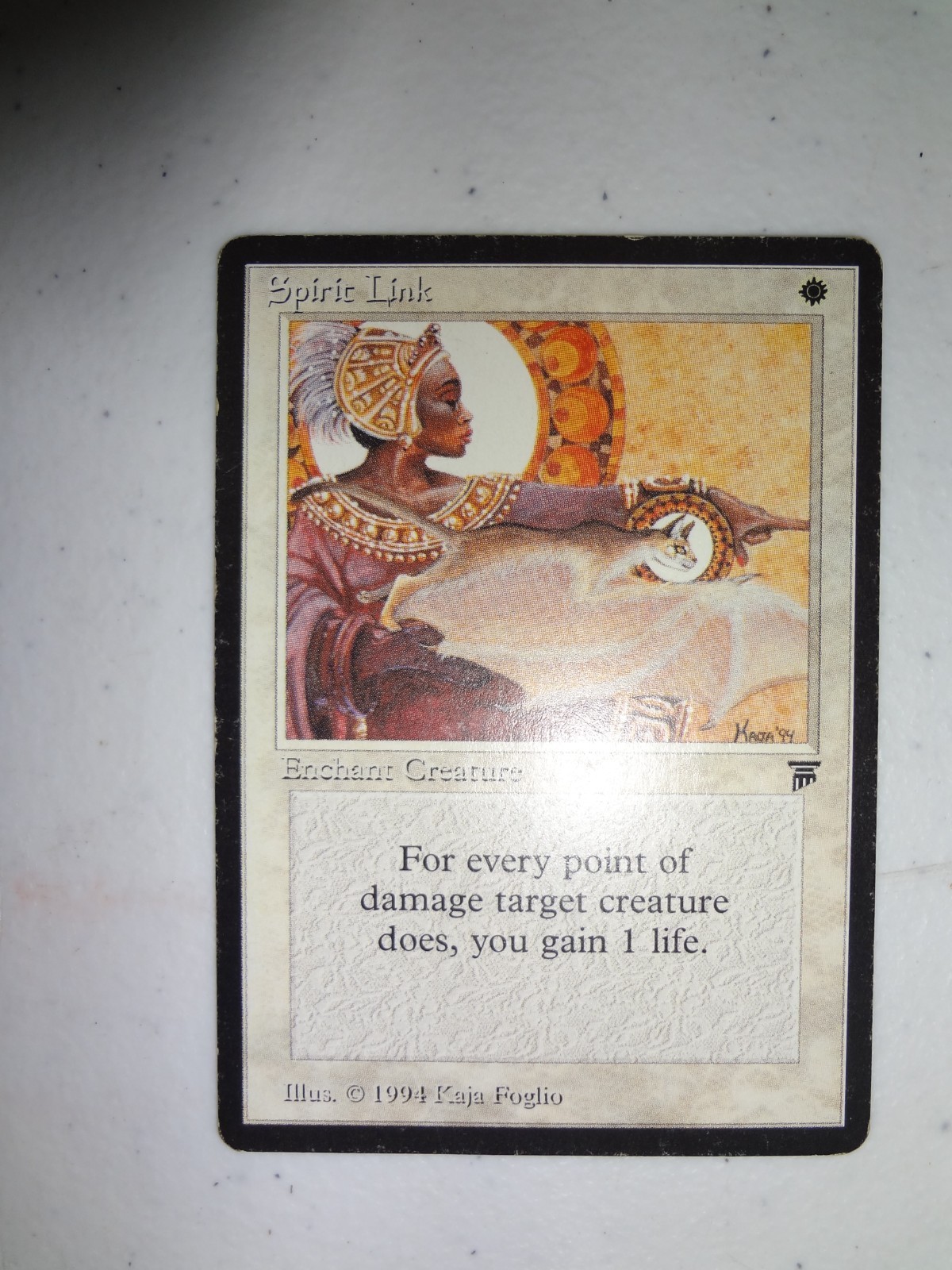 MTG MAGIC THE GATHERING CARD ORIGINAL LEGENDS SPIRIT LINK WHITE ENCHANTMENT X1