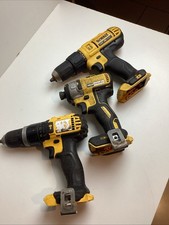 2x DeWalt 18V XR Combi Drills & 18v Impact Wrench Spares or Repairs Bare units