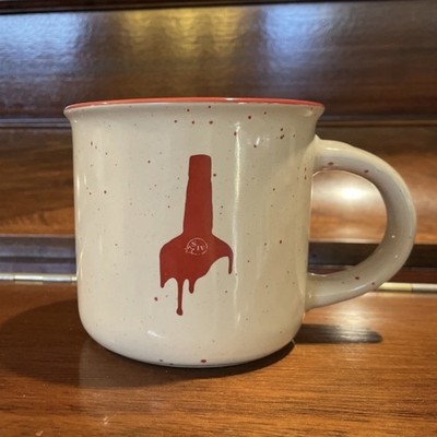 Makers Mark Bourbon Whiskey Coffee Mug Ceramic Cream And Red Speckled