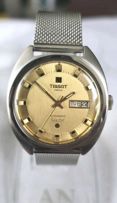 Boxed 1973 Herren TISSOT SEASTAR Day Date Automatik Edelstahl Armbanduhr