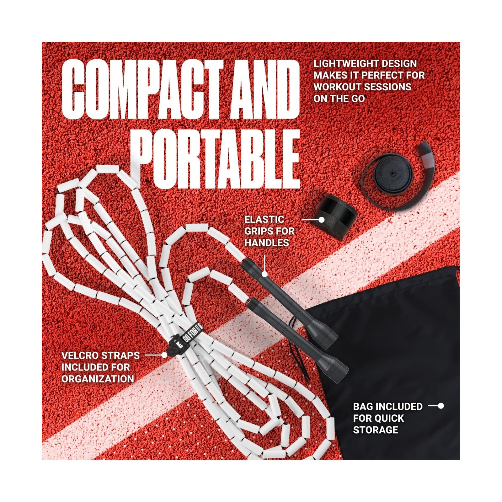 Sportbit Elite Beaded Jump Rope - Adjustable Speed Rope for Fitness... Fast Ship