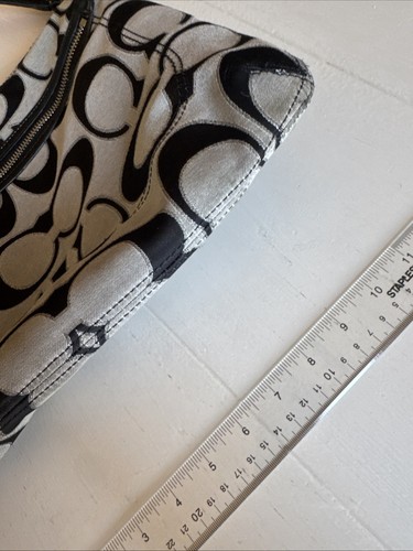 Black and gray coach purse shoulder bag - Picture 3 of 15