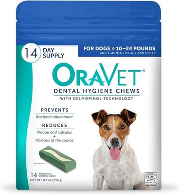 OraVet Dental Chews for Dogs 9.9 Ounce Effective Plaque Tartar Control Fresh ...