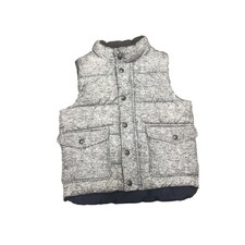 Baby Gap Puffer Vest Toddler Size 4 Gray Full Zip with Snaps  Pockets S7