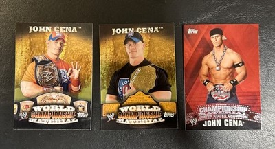 Lot of 3 different John Cena cards - 2010 World Championship Material - see info