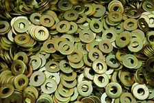 (600) Hardened 5/16" USS Flat Washers - Grade 8 - Yellow Zinc Plated - Thru-Hard