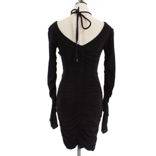 A.L.C. NWT Long Sleeve Ruched Halter Short Dress Size XS in Solid Black - Picture 3 of 10