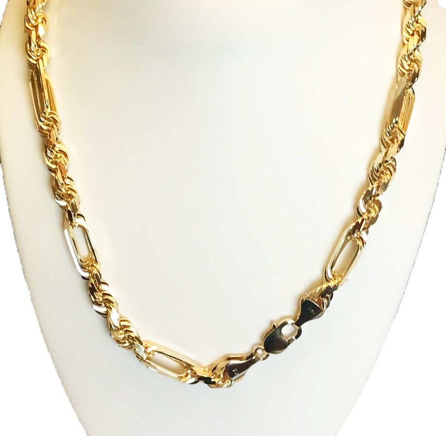 gm 14k Yellow Solid Gold Men's Figarope Milano Chain