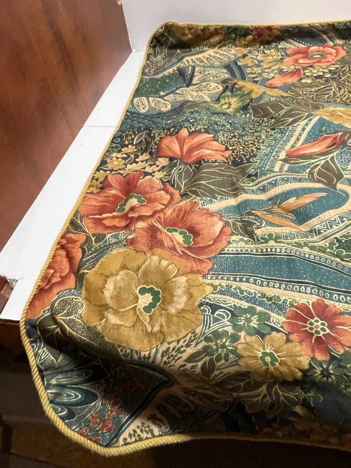 Lote De Colección De 2 Fundas De Almohada Croscill Europeas 26x26 Azul/Verde Estampado Floral Cuerdas Foto 2 de 4