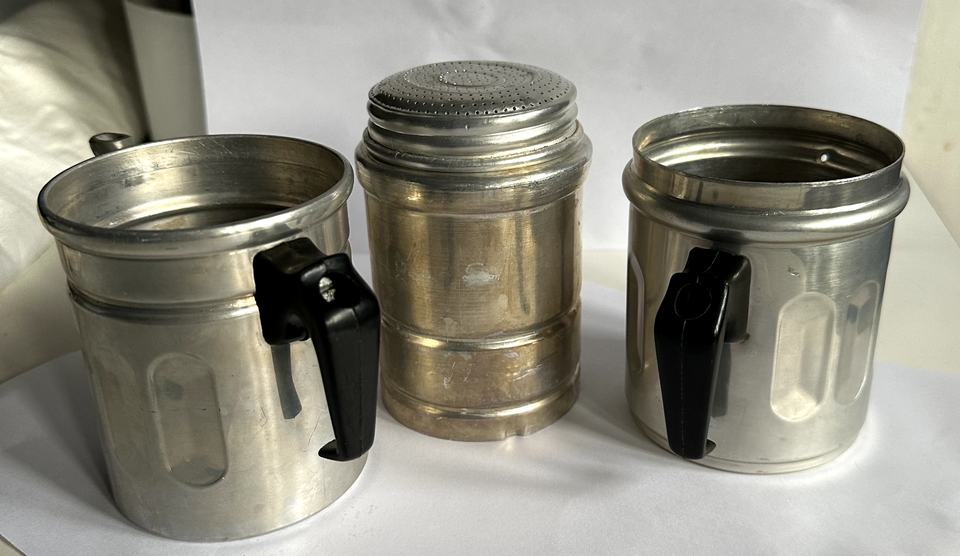 Vintage Ferrara Aluminum Stacking 3 piece Coffee Espresso Maker 6" Made