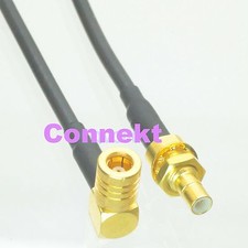 SMB female 90  to SMB male bulkhead crimp RG174 cable jumper pigtail 3FT