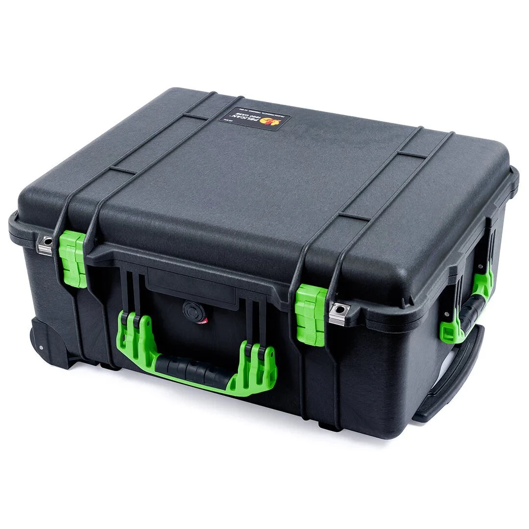New Black & Lime Green Pelican 1560 case with grey dividers. | eBay