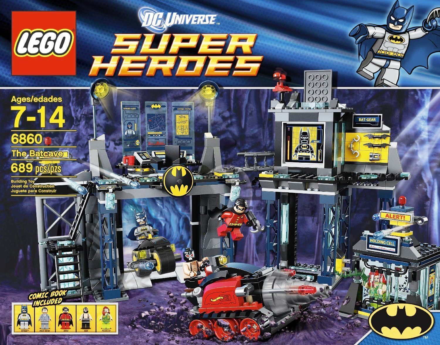 RETIRED Lego 6860 THE BATCAVE DC Comics SUPER HEROES Batman 100% Complete w  Box