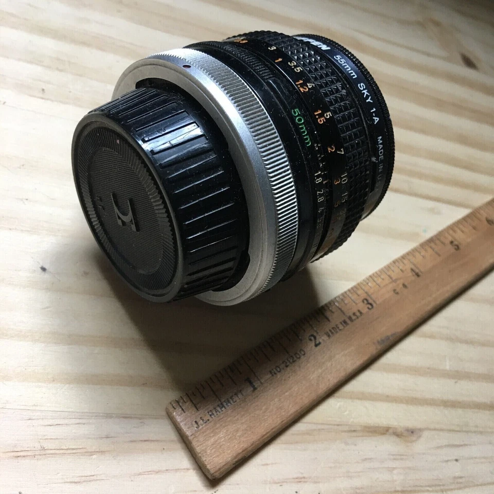 Canon Lens FD 50mm 1:1.8 S.C. Tiffen 55MM SKY-1A Filter w/ Metal Cap Cover - Image 3 of 3