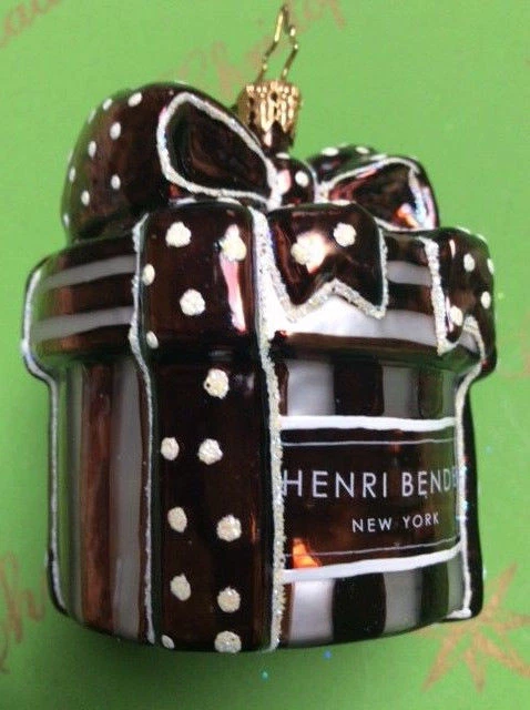 CHRISTOPHER RADKO PROTOTYPE HENRI BENDEL NEW YORK GIFT BOX GLASS ORNAMENT