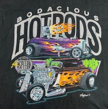 ✔️VTG Bodacious Hot Rods Built for Speed TShirt SzLG USA Made SingleStitch 1993