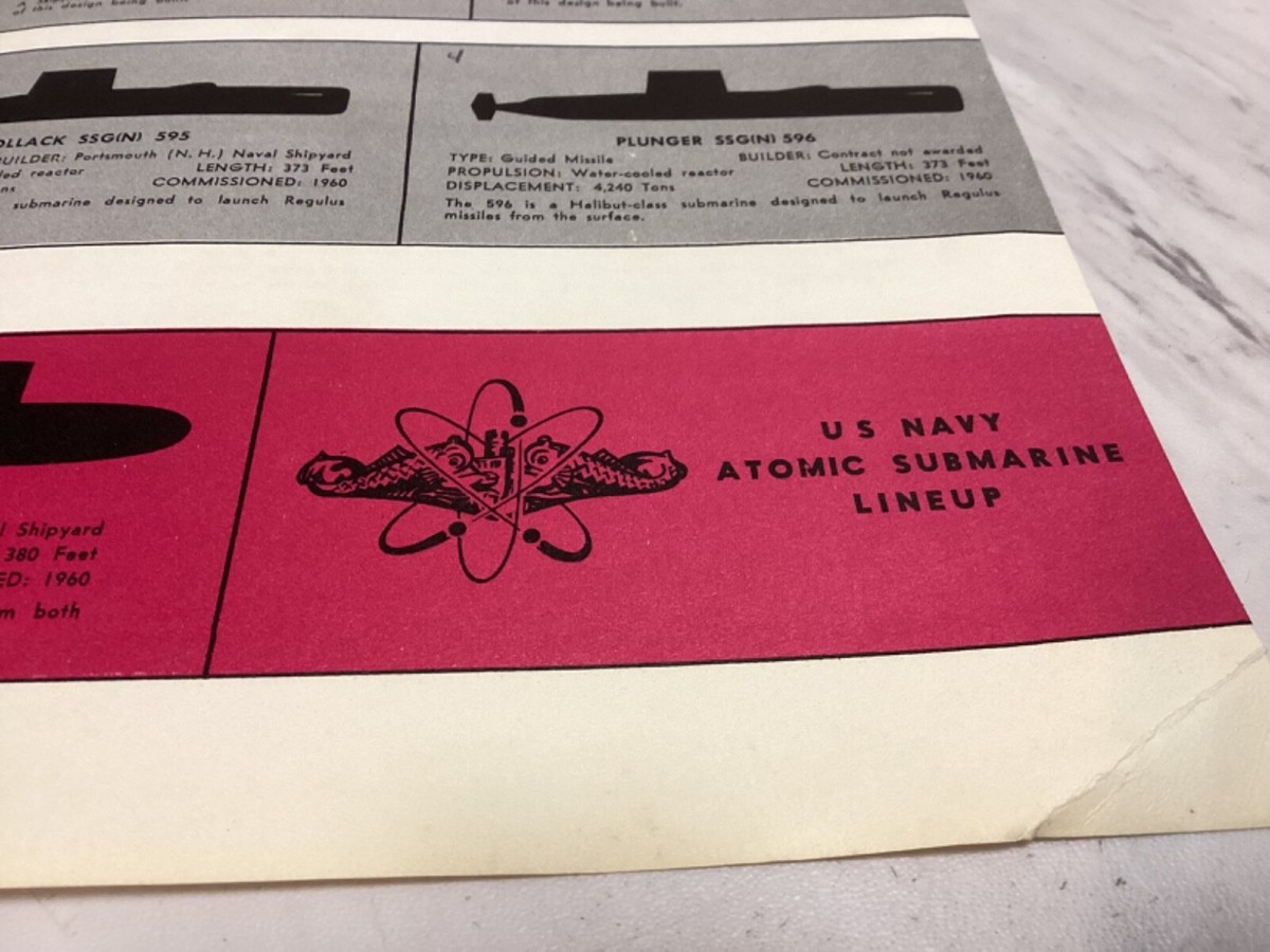 アトミックサブマリーン US NAVY Atomic SUBMARINE GENERAL DYNAMICS Lineup-EB | eBay